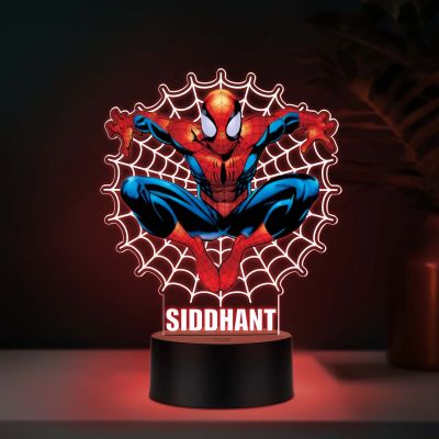 Personalized SpiderMan369 UV Print 7-Color 3D Illusion Night Light – Custom Name Lamp Marvel Superhero Gift for Boys